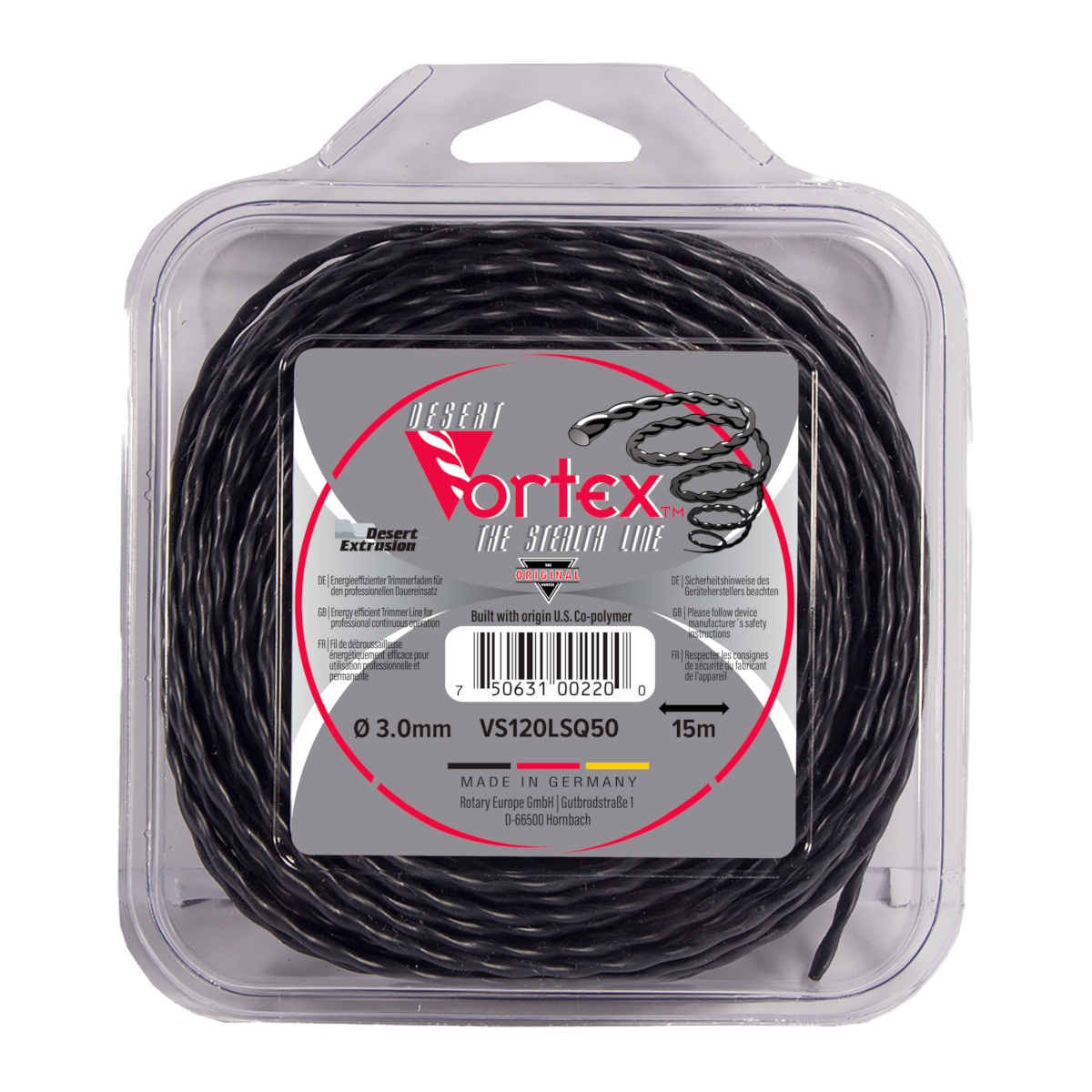 Rotary Vortex trimerska nit 3,0 mm 15 m | Profesionalna spiralna nit za trimere - Slika 2